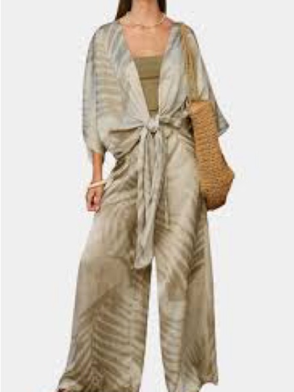 Palm Print Kimono Sandstone Palm